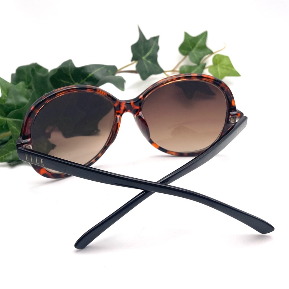 Vintage Elle Tortoise Shell Pattern Sunglasses - image 3